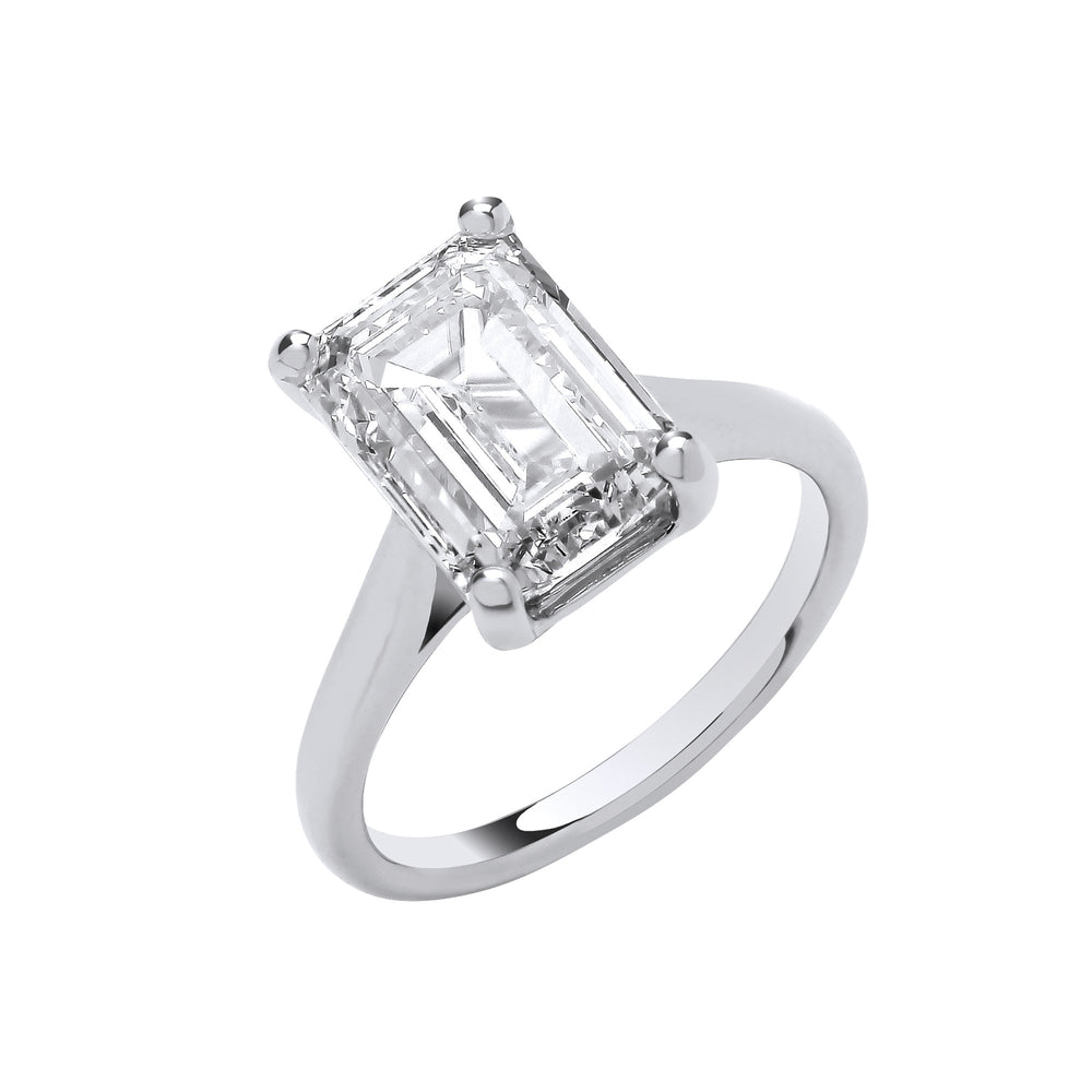 18ct White Gold 5.00ctw Emerald Cut LAB GROWN Diamond Ring IGI Certified