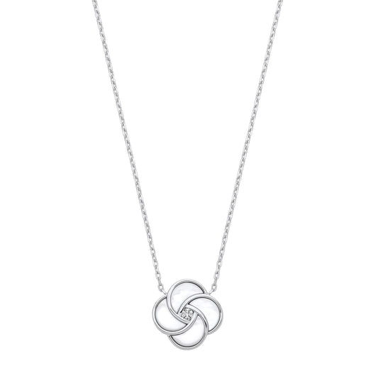 Silver White Shell Swirl Necklace