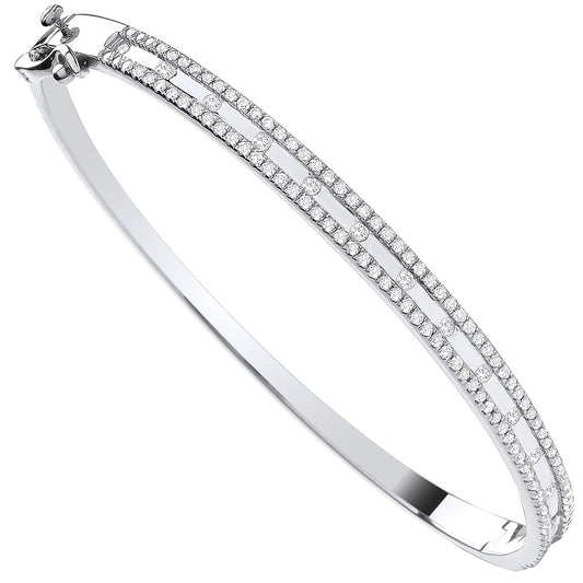 9ct White Gold 1.00ctw Bangle