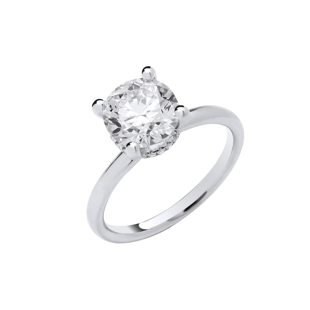 18ct White Gold 2.07ctw Solitaire LAB GROWN Hidden Halo Diamond Ring IGI Certified