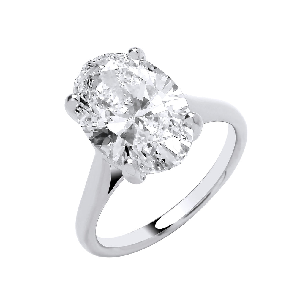 18ct White Gold 5.00ctw Oval Cut LAB GROWN Diamond Ring IGI Certified – product view