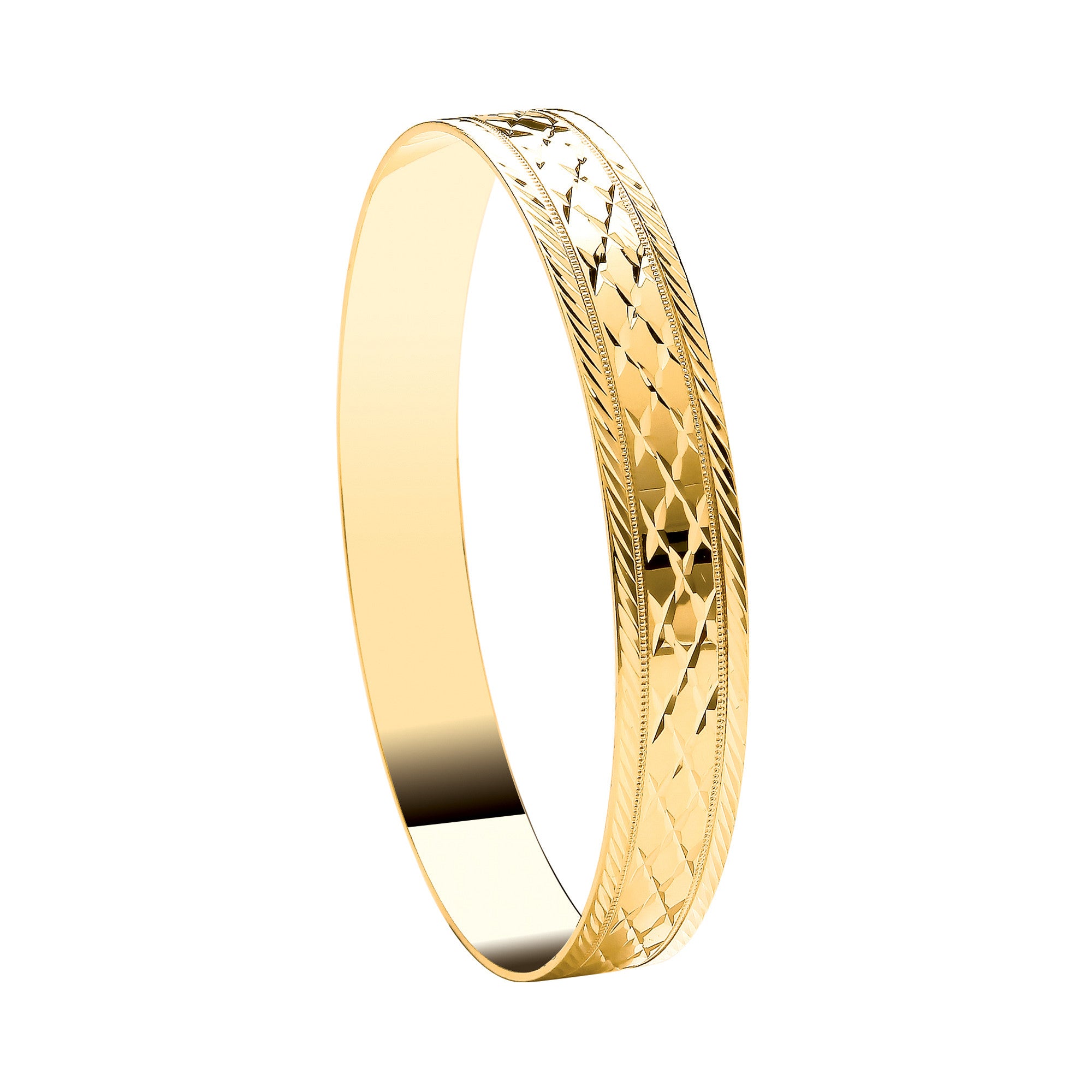 Yellow Gold 10mm D/C Slave Round Bangle