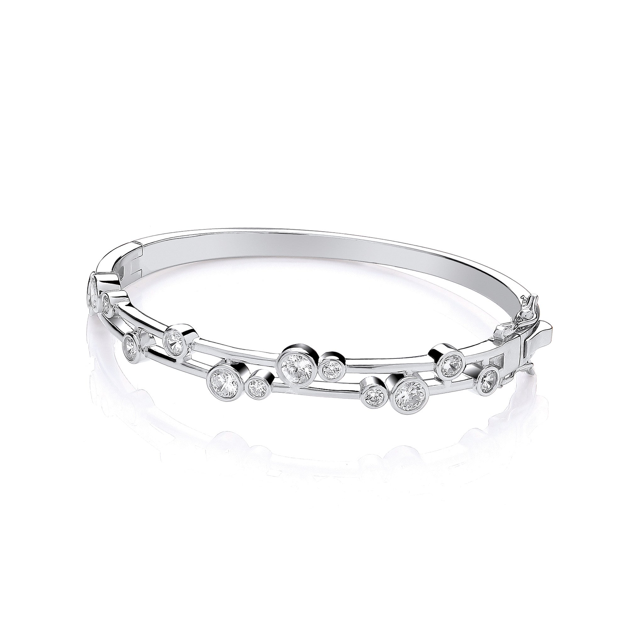 Timeless Rubover set Cubic Zirconias Ladies J-Jaz Bangle