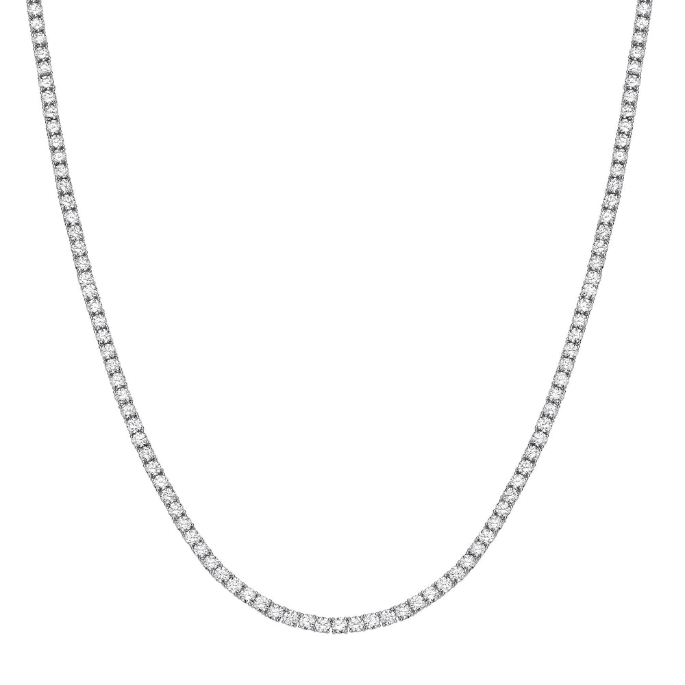Silver 4mm Cubic Zirconias 18" Tennis Collarette