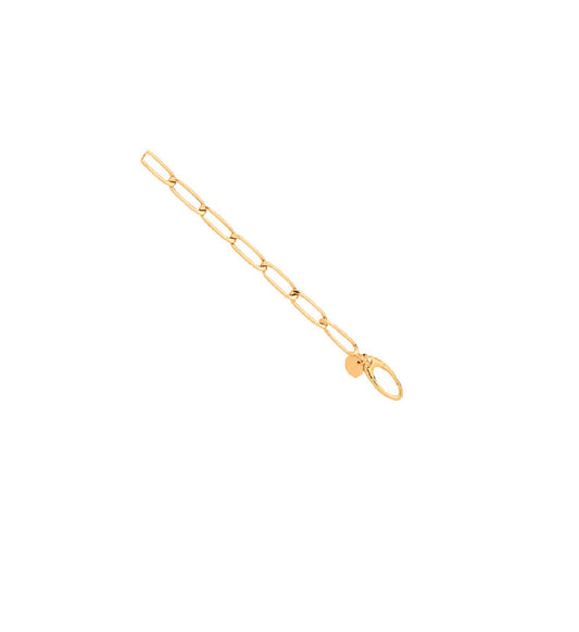 Yellow Gold Oval Belcher with Push Spring Clasp Bracelet