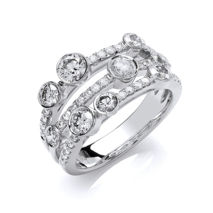 Platinum 1.70ct GH/SI Diamond Dress Ring – product view
