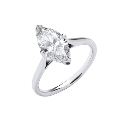 18ct White Gold 2.00ctw Marquise Cut LAB GROWN Diamond Ring IGI Certified