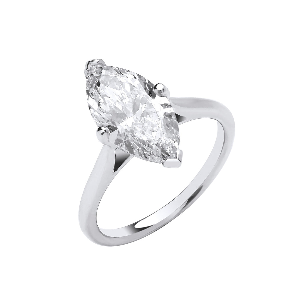 18ct White Gold 3.00ctw Marquise Cut LAB GROWN Diamond Ring IGI Cert