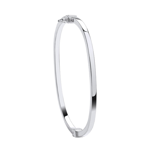 Silver Plain Square Ladies Bangle