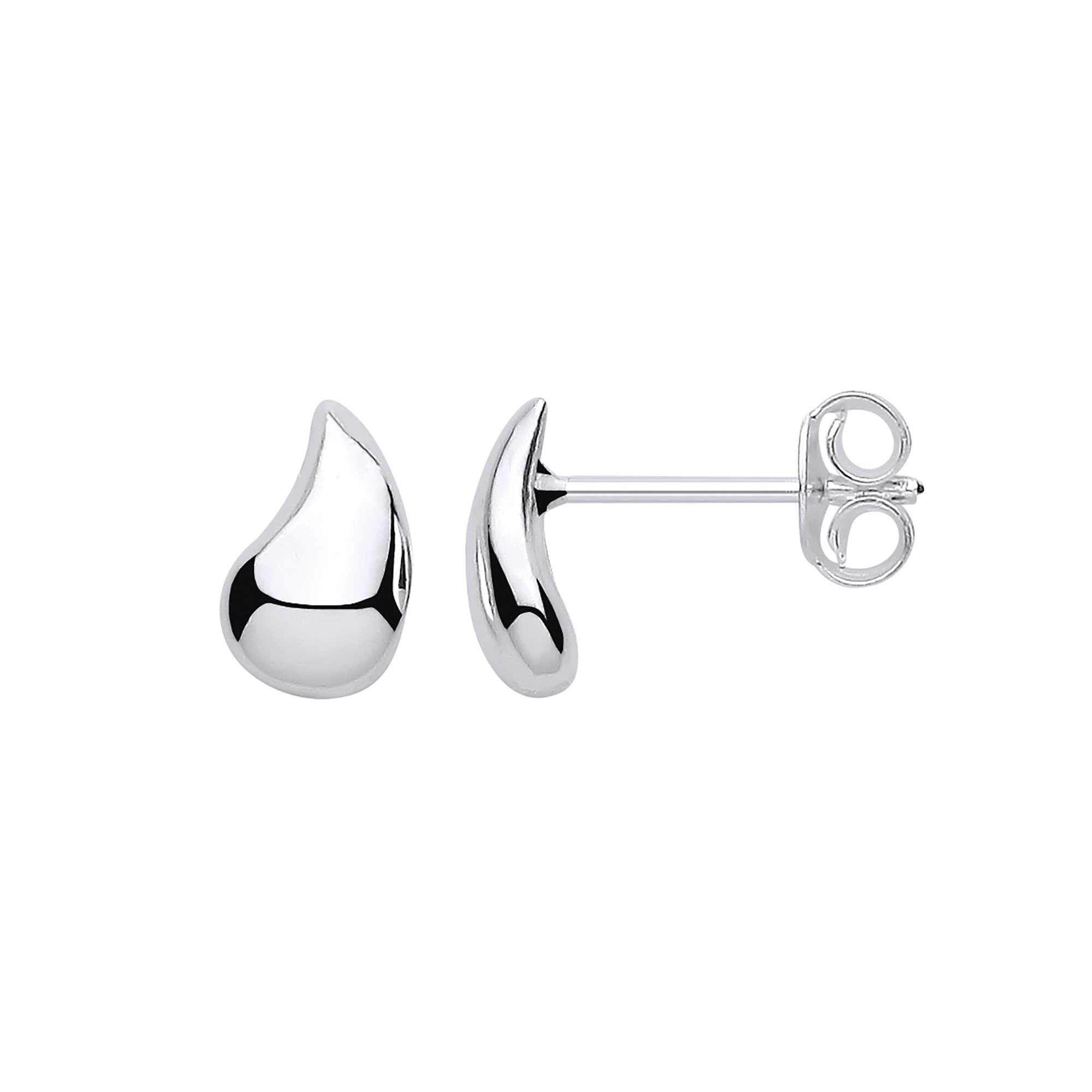 Silver Small Teardrop Studs