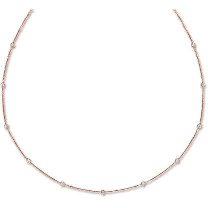 18ct Rose Gold 0.50ct Diamond by the yard Necklace (18in/45cm)