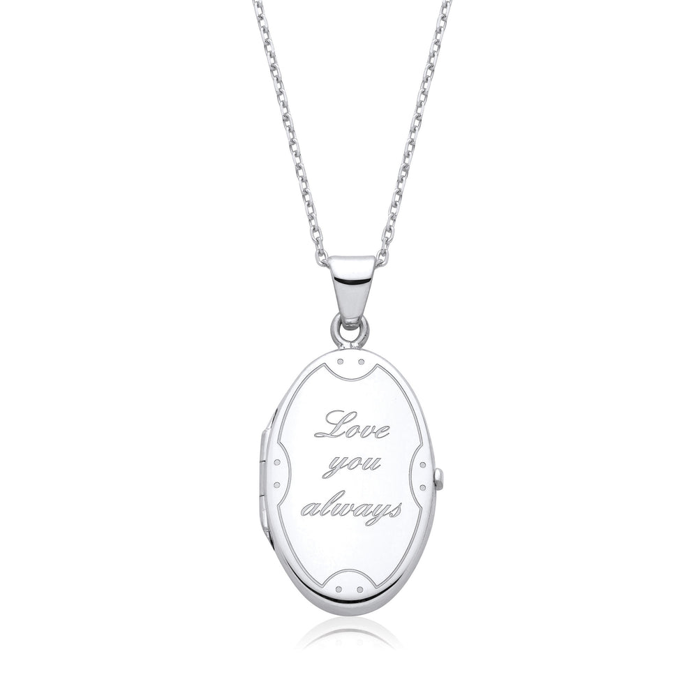 Love You Always Oval Silver Locket – product view