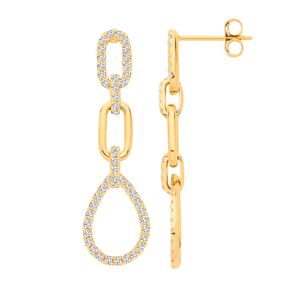 9ct Yellow Gold 0.75ctw Drop Earrings