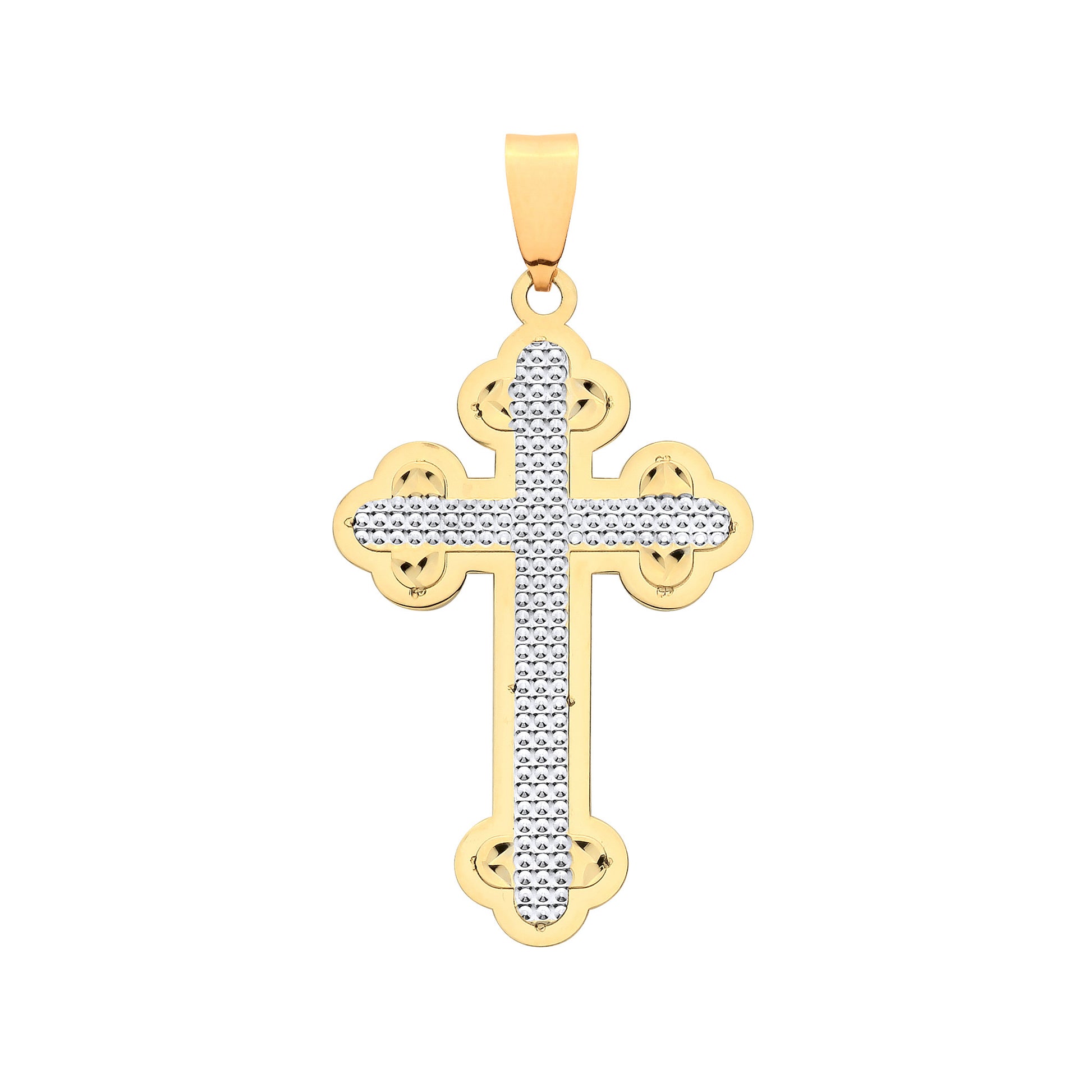 Yellow White/G Vintage Orthodox D/C Cross - 9ct Gold