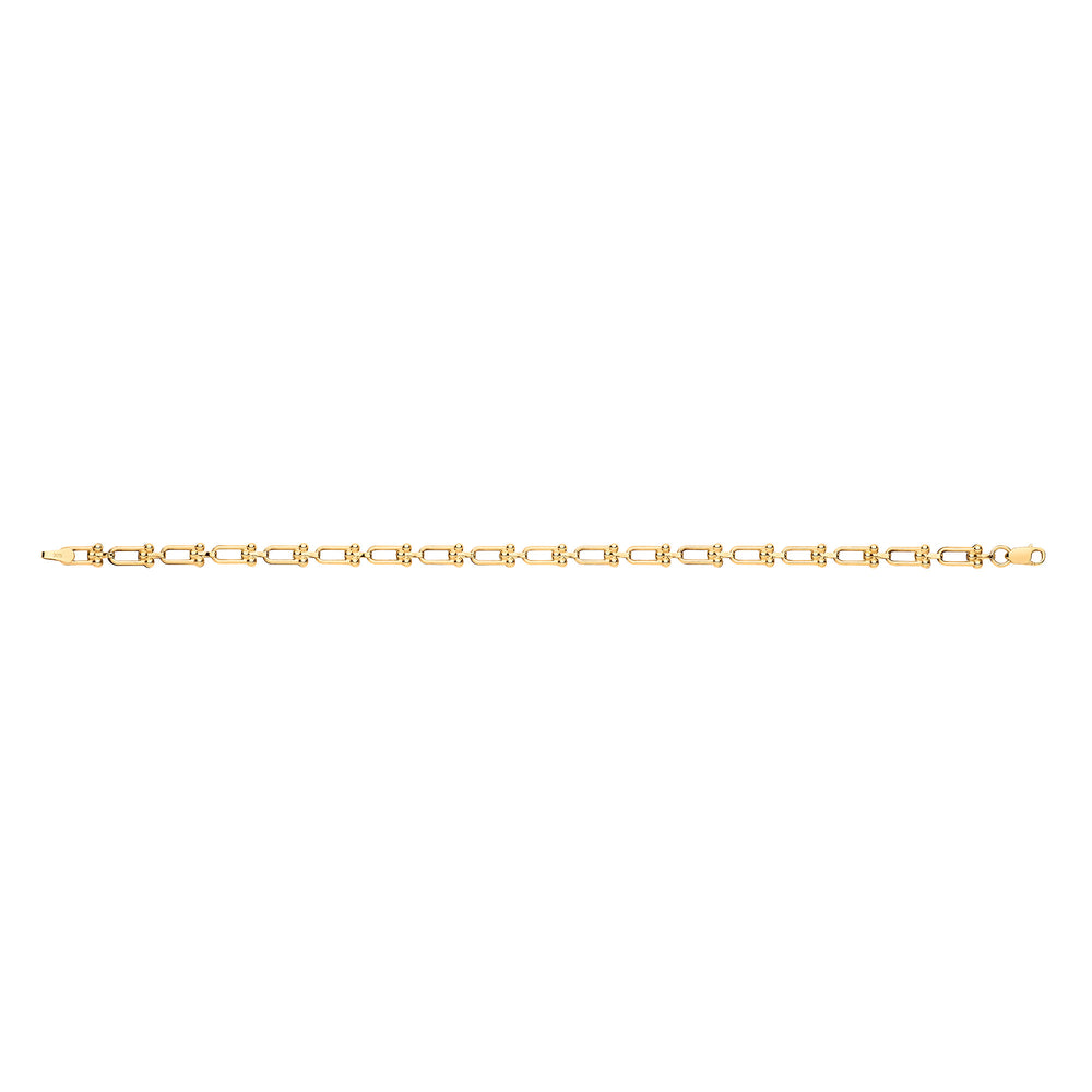 Yellow Gold Bike Lock 4.7mm Ladies Bracelet