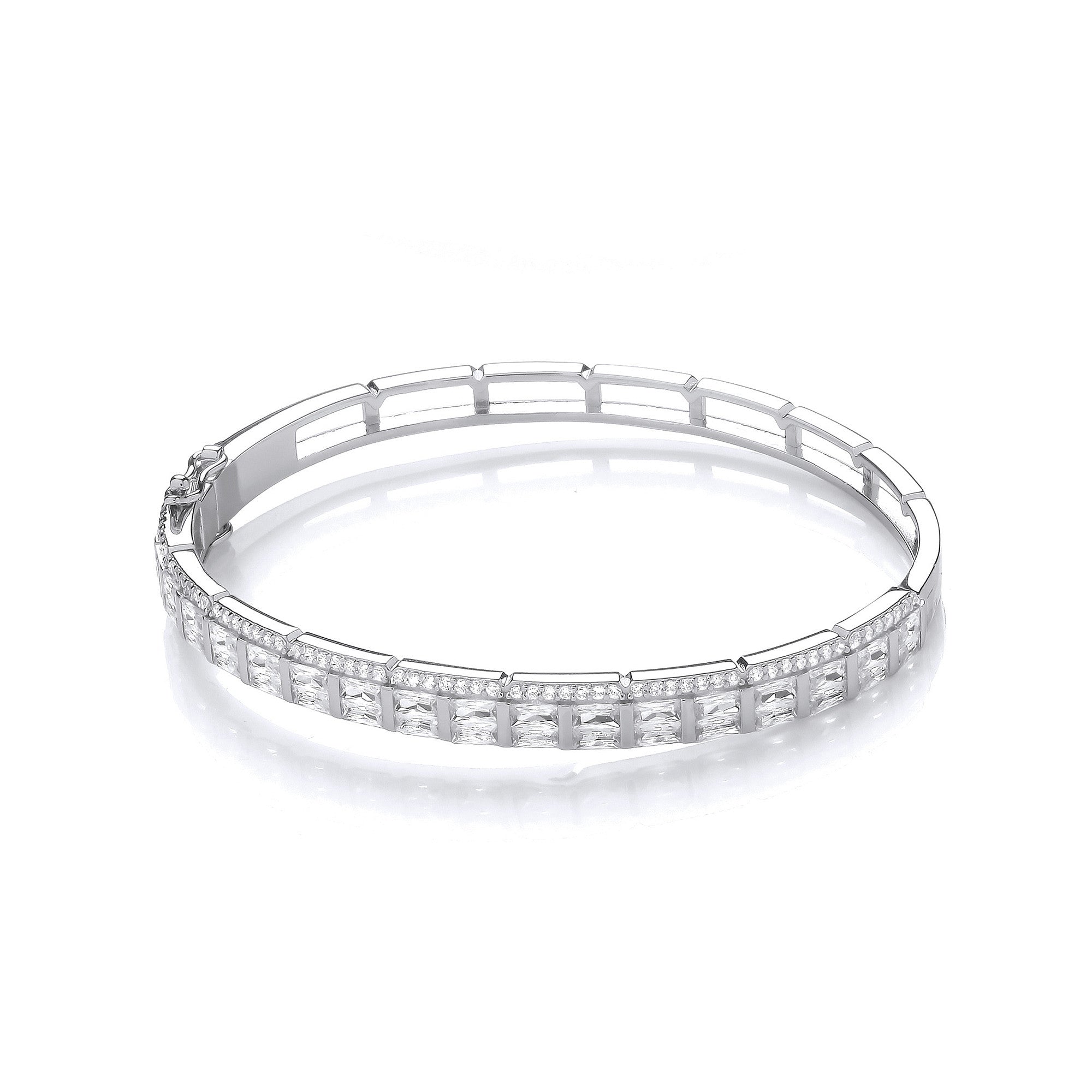 Baguette & Round Cubic Zirconias Ladies J-Jaz Bangle