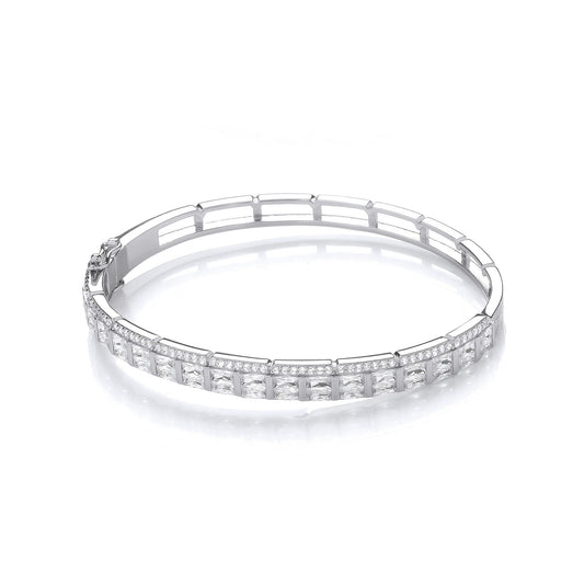 Baguette & Round Cubic Zirconias Ladies J-Jaz Bangle