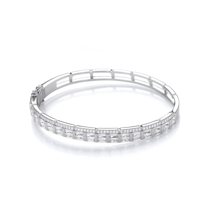 Baguette & Round Cubic Zirconias Ladies J-Jaz Bangle