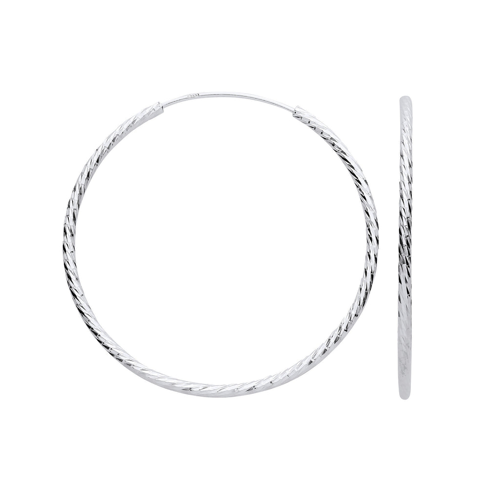 Silver 40mm Hoop Earrings