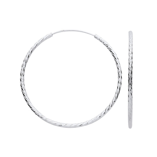 Silver 40mm Hoop Earrings
