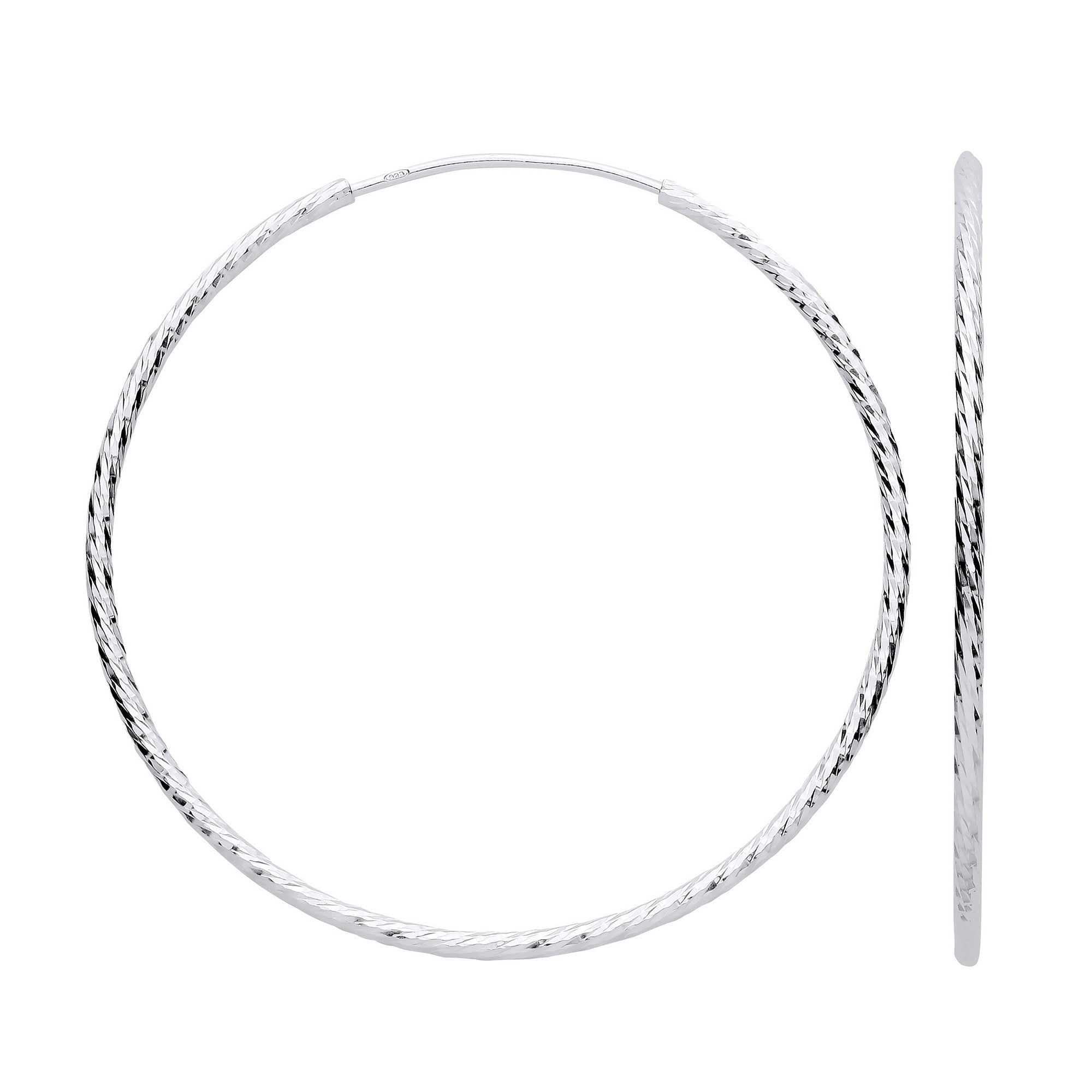 Silver 50mm Hoop Earrings