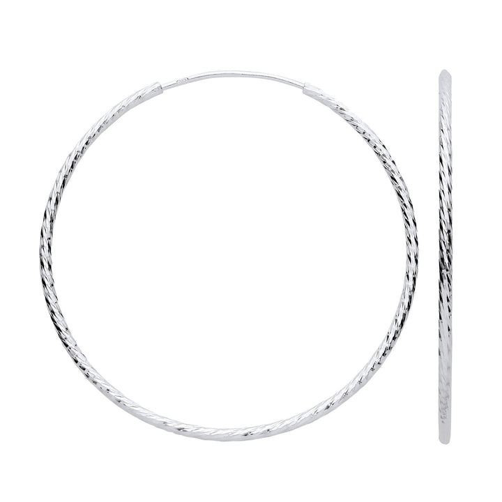 Silver 50mm Hoop Earrings