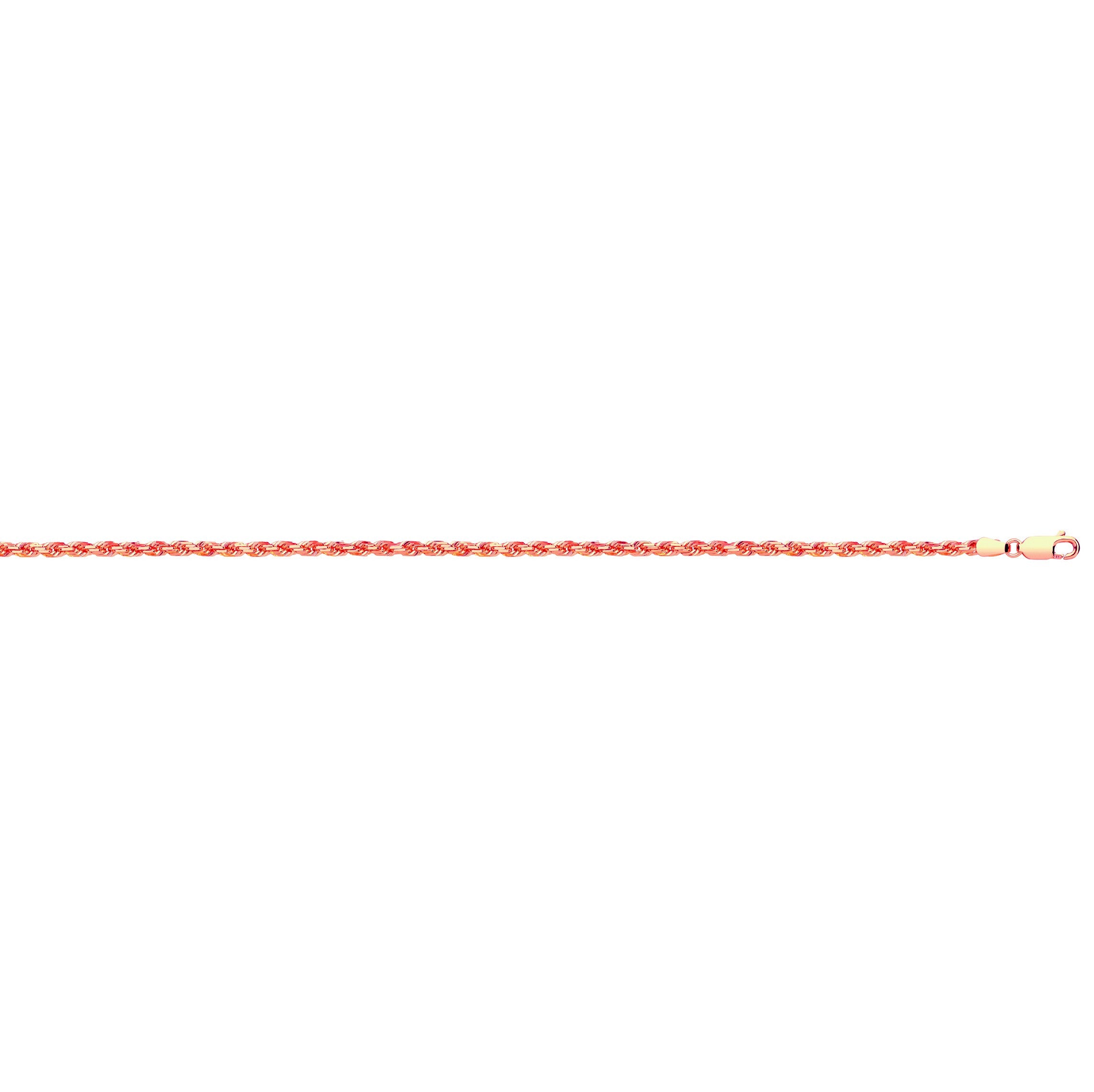 Rose Gold 3.0mm Diamond Cut Rope Chain