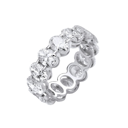 18ct White Gold 7.00ctw Oval Cut Lab Grown Diamond Eternity Ring White GoldI Certified