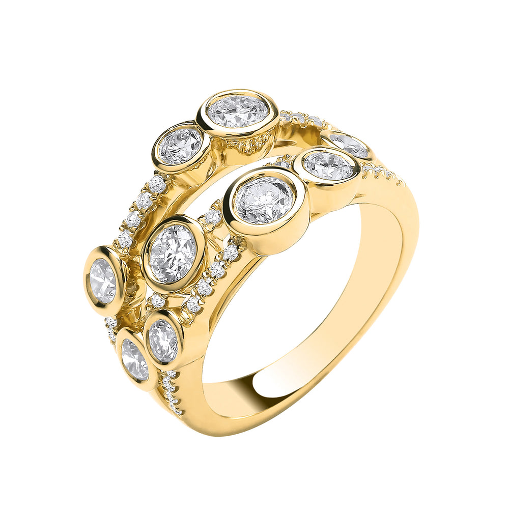 9ct Yellow Gold 1.70ctw Lab Grown Diamond Dress Ring White GoldI Certified