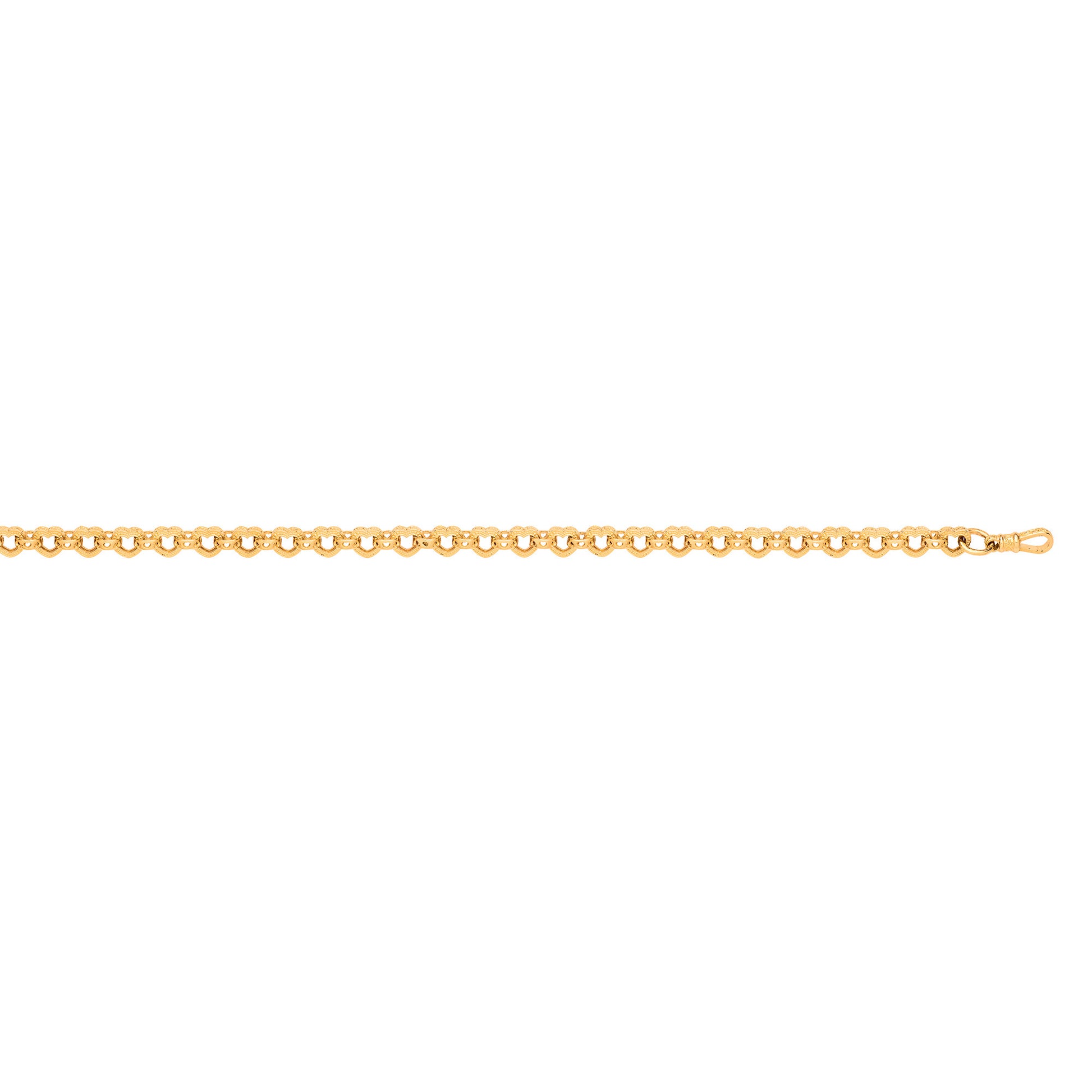 Yellow Gold Heart Link Belcher Bracelet/Chain - 9ct Gold