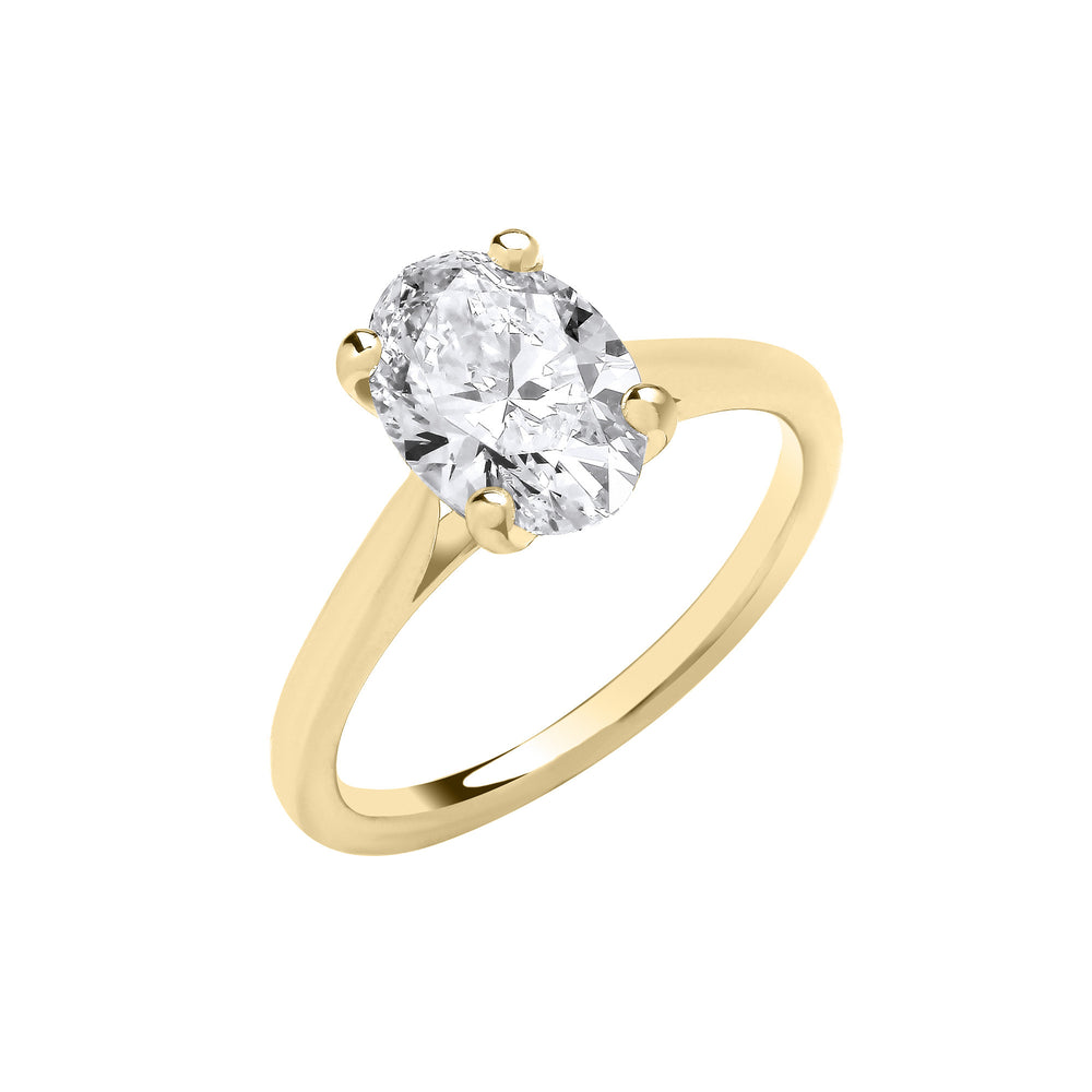 18ct Yellow Gold 2.00ctw Oval Cut LAB GROWN Diamond Ring IGI Certified