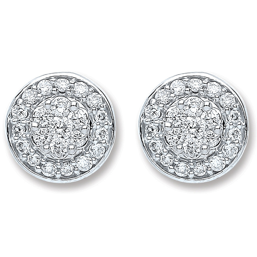 18ct White Gold 0.25ct Dia Stud Earrings