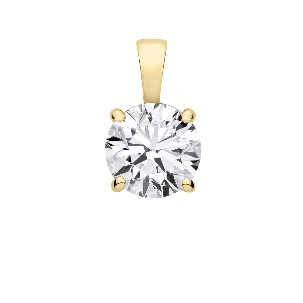 18ct Yellow Gold 3.00ctw LAB GROWN Diamond Pendant IGI Certified