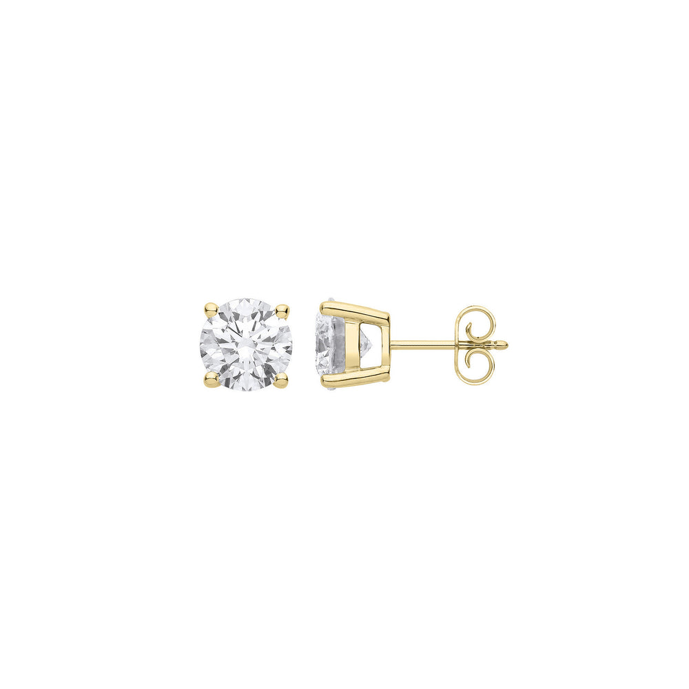 18ct Yellow Gold 1.00ctw LAB GROWN Diamond Earrings IGI Certified