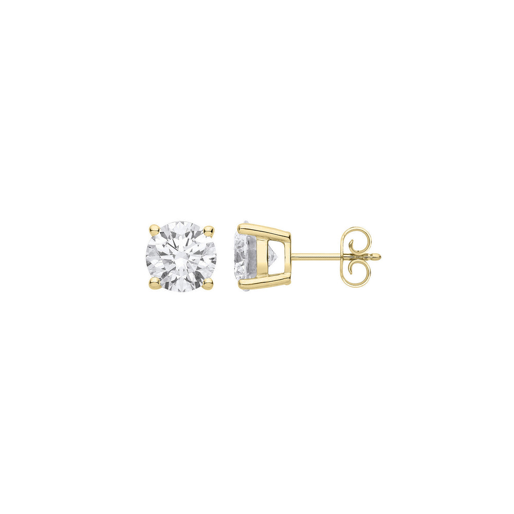 18ct Yellow Gold 2.00ctw LAB GROWN Diamond Earrings IGI Certified