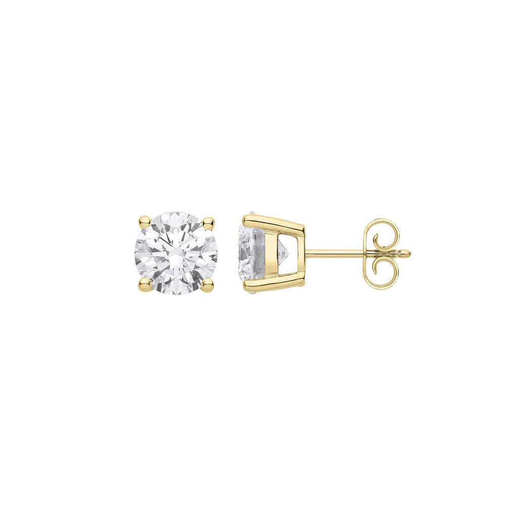 18ct Yellow Gold 3.00ctw LAB GROWN Diamond Earrings IGI Certified