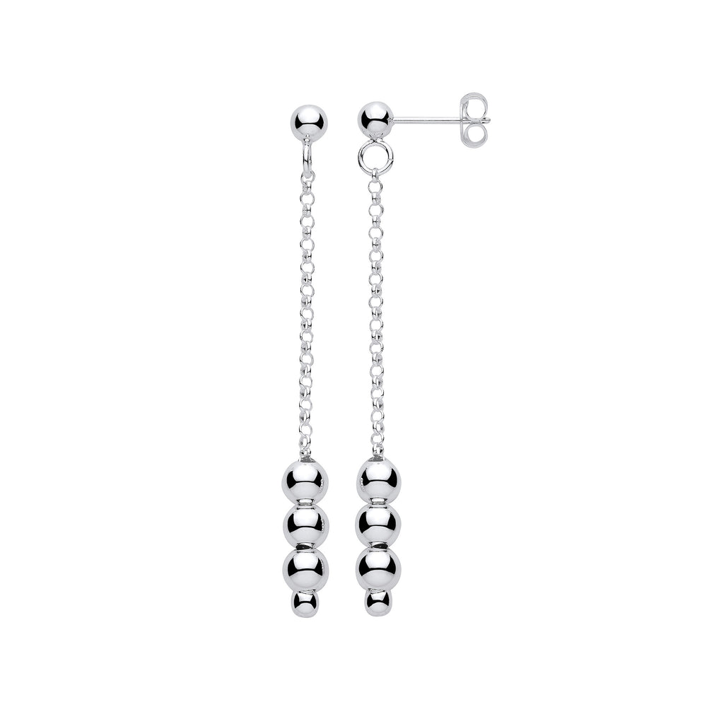 Silver Beads Drop Earrings – product view