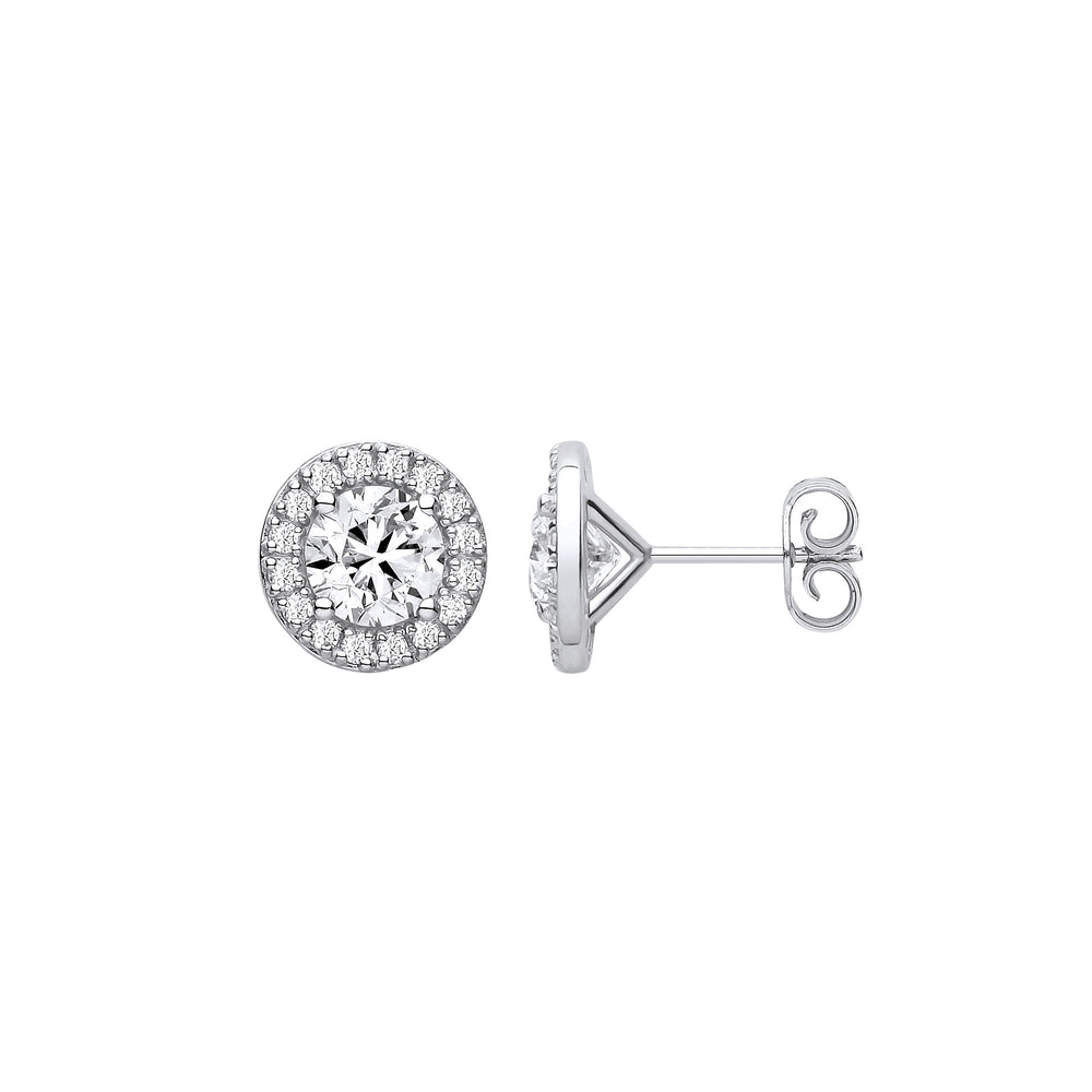 9ct White Gold 2.38ctw LAB GROWN Diamond Halo Earrings IGI Certified