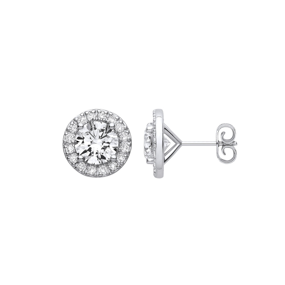 9ct White Gold 3.54ctw LAB GROWN Diamond Halo Earrings IGI Certified