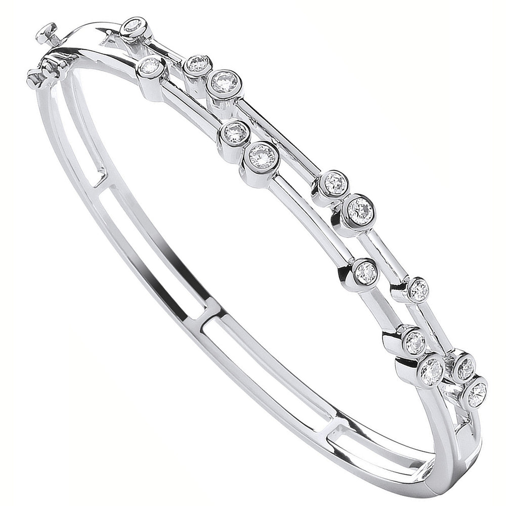 9ct White Gold 1.00ctw Dress Diamond Bangle – product view
