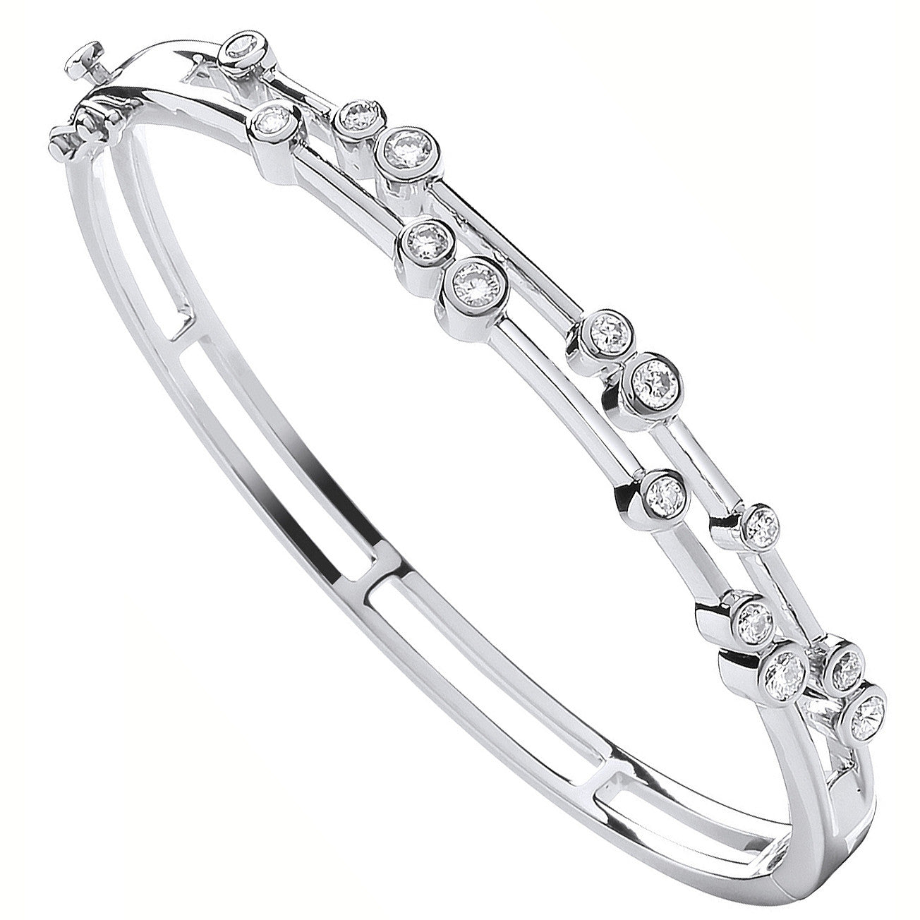 9ct White Gold 1.00ctw Dress Diamond Bangle