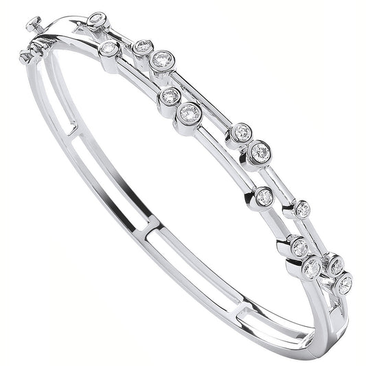 9ct White Gold 1.00ctw Dress Diamond Bangle