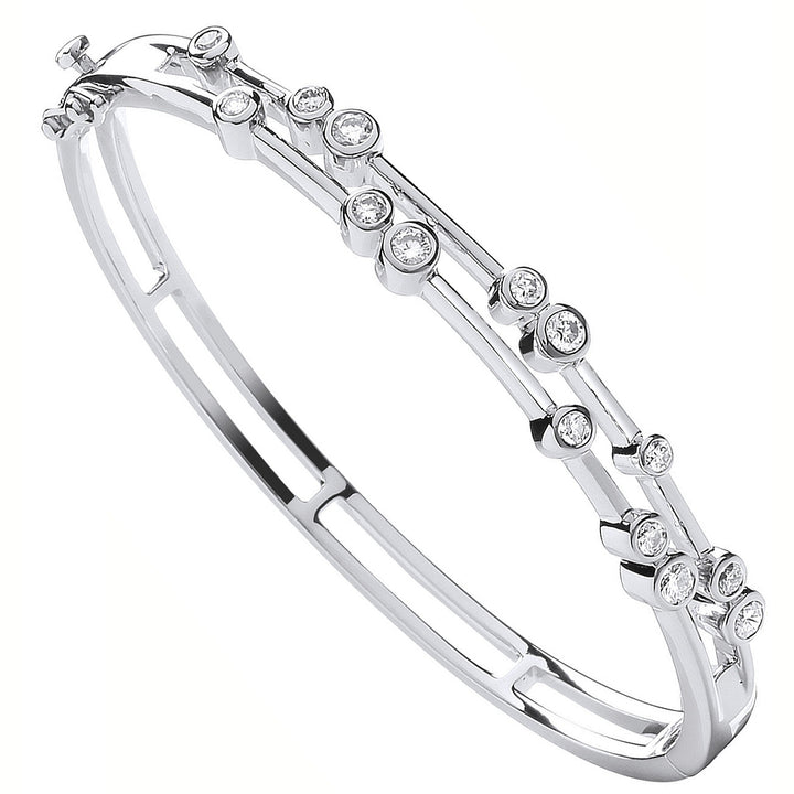 9ct White Gold 1.00ctw Dress Diamond Bangle