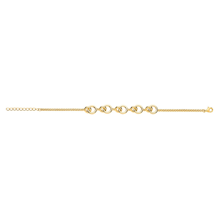 Silver Yellow Gold Plated Interlocking Circle Bracelet
