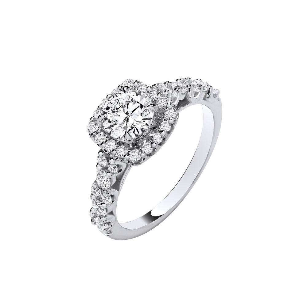 9ct White Gold 1.75ctw Brilliant Cut Halo LAB GROWN Dress Ring IGI Certified – product view