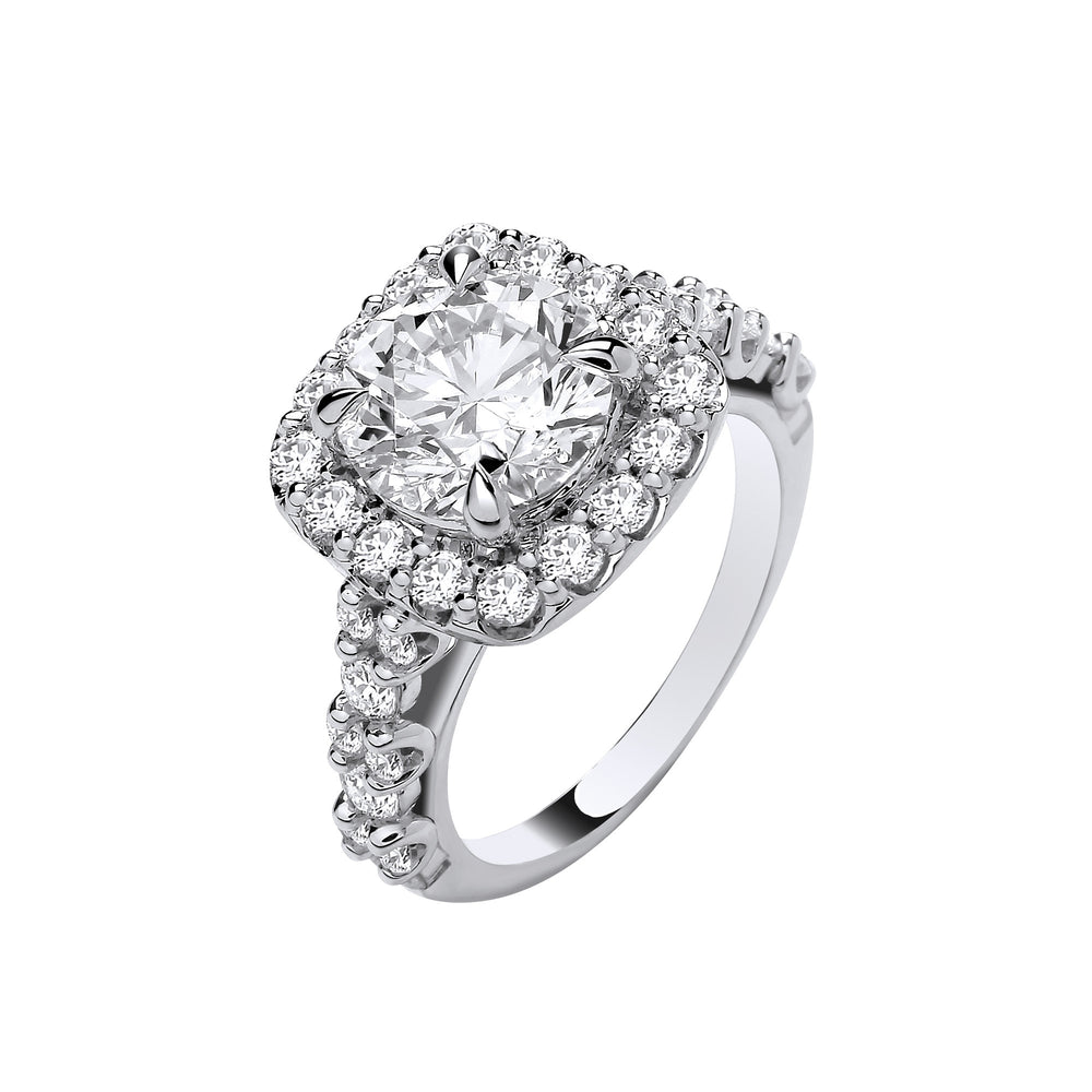 9ct White Gold 4.05ctw Brilliant Cut Halo LAB GROWN Dress Ring IGI Certified