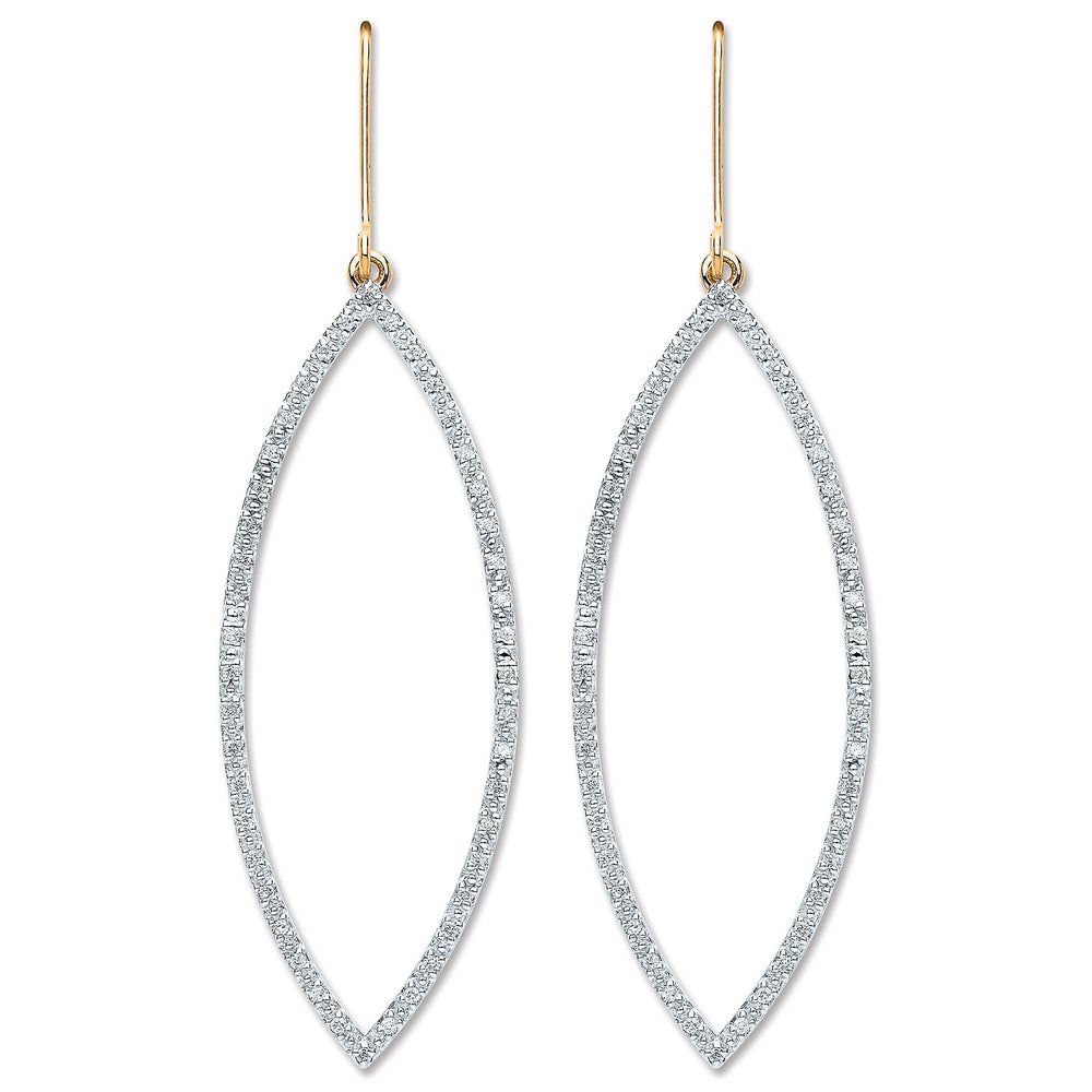 9ct Yellow Gold 0.30ct Dia Drop Earrings