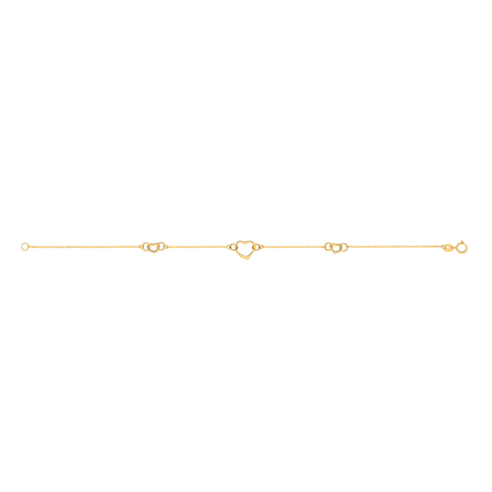 Yellow Gold Hearts Ladies Bracelet