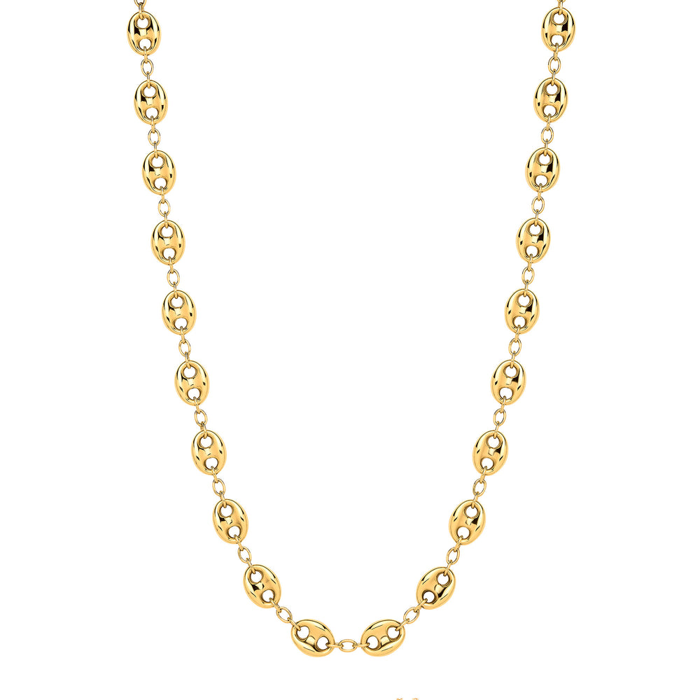 Yellow Gold Coffee Bean Link Necklace/Bracelet