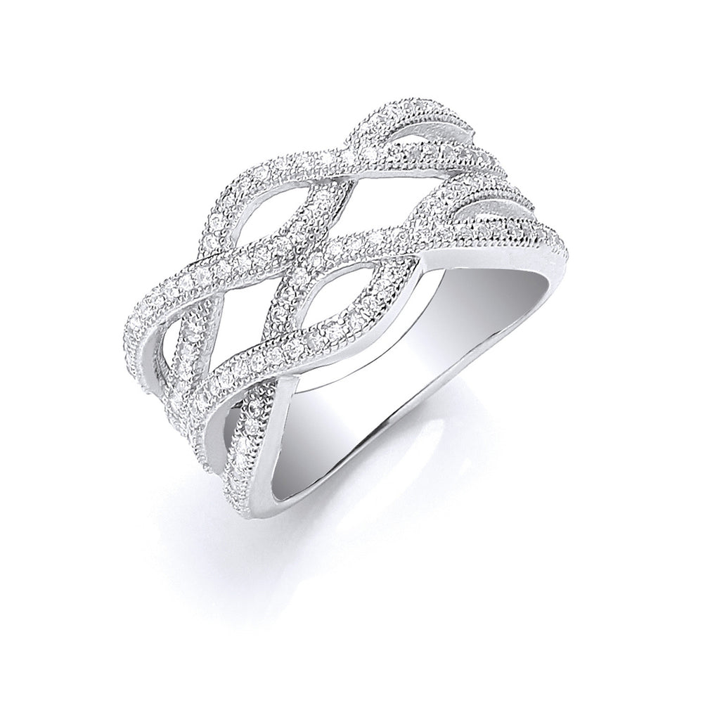 Silver Fancy Cubic Zirconia Ring